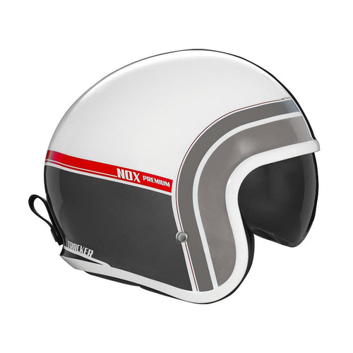 Casque Premium Nox Jet Next Traker - Blanc Rouge