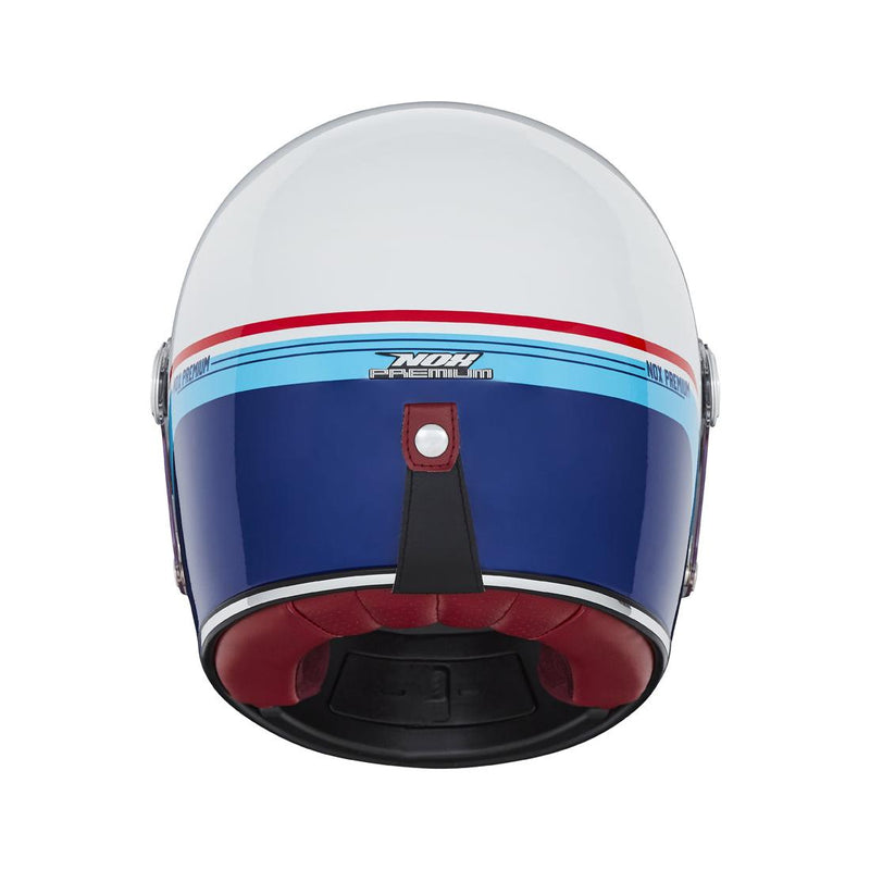 Casque Premium Nox Integral Revenge Strobe - Blanc Bleu Rouge