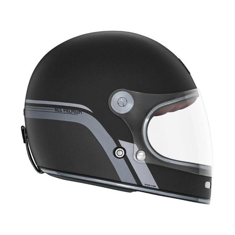 Casque Premium Nox Integral Revenge Strobe Noir - Mat Titanium