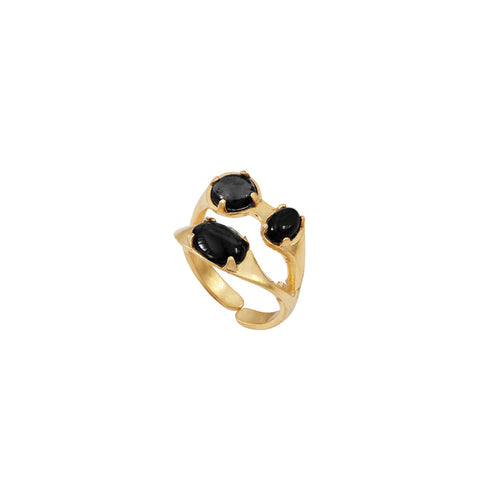 Bague Dorée Cassandra Onyx