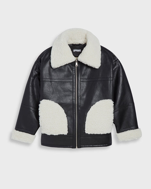 Manteau Catalina Unisex - Noir & Ivory