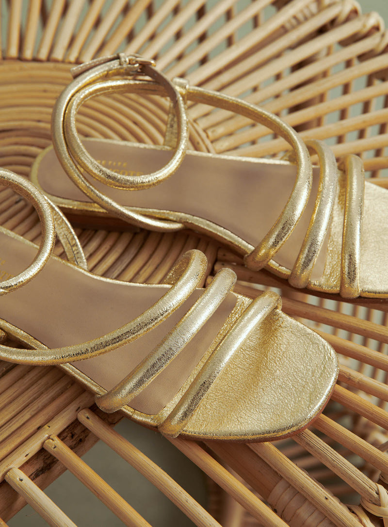 SANDALES PLATES DOREES CATHERINE PETITE MENDIGOTE