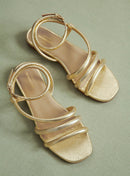 SANDALES PLATES DOREES CATHERINE PETITE MENDIGOTE