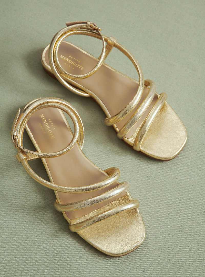 SANDALES PLATES DOREES CATHERINE PETITE MENDIGOTE