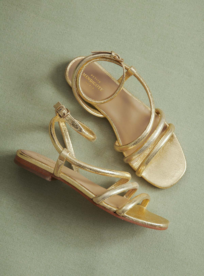 SANDALES PLATES DOREES CATHERINE PETITE MENDIGOTE