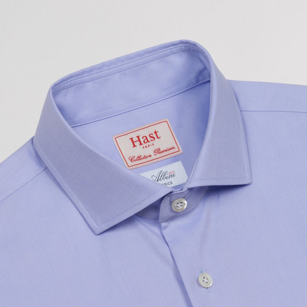 Chemise Premium Cintrée En Twill Double Retors Bleue