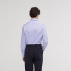 Chemise Premium Cintrée En Twill Double Retors Bleue