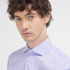 Chemise Premium Cintrée En Twill Double Retors Bleue