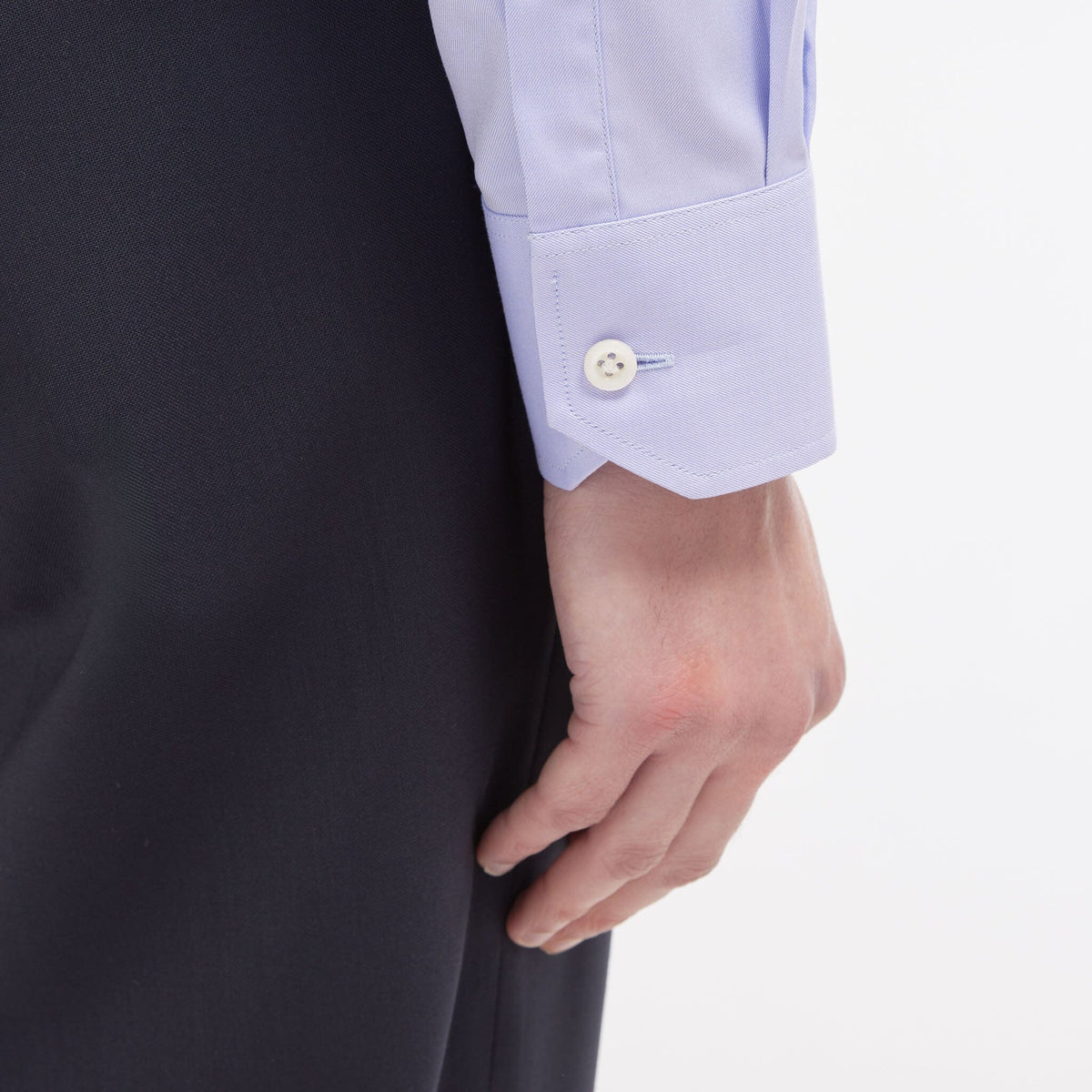 Chemise Premium Cintrée En Twill Double Retors Bleue