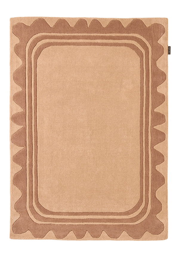 Cèdre blanc – Tapis en laine wavy marron Cèdre blanc