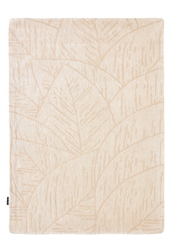 Cèdre blanc – Tapis en laine feuillage - crème Cèdre blanc