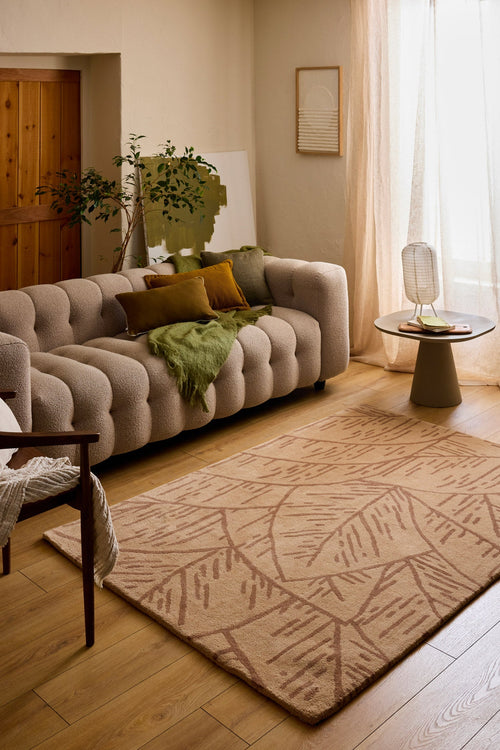 Cèdre blanc – Tapis en laine feuillage - marron Cèdre blanc