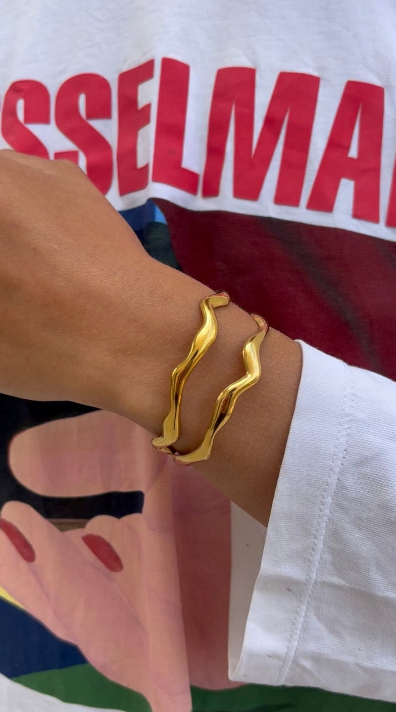 Wave Bangle Bracelet
