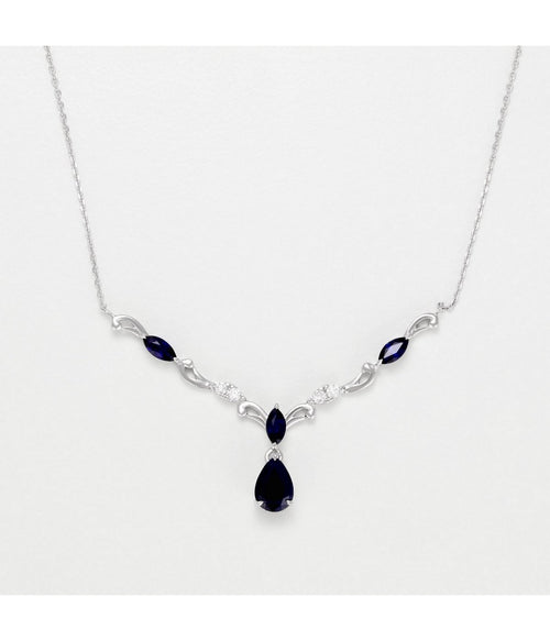 Collier "Blue Swan" - D0,07/4 S1,35/4 - Or Blanc