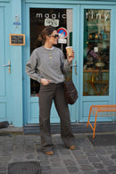 Pantalon Victor Rayure Marron