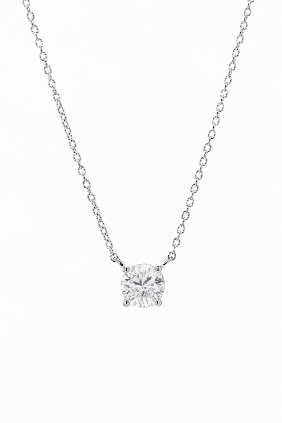 Collar Solitario “Delicado” D1/1 – Oro blanco 375/1000