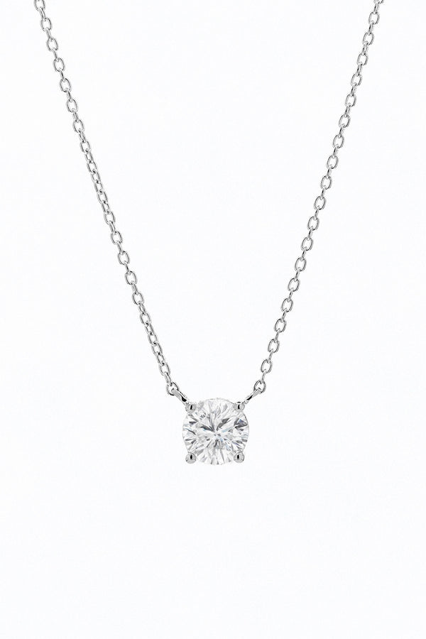 Collar Solitario “Delicado” D1/1 – Oro blanco 375/1000