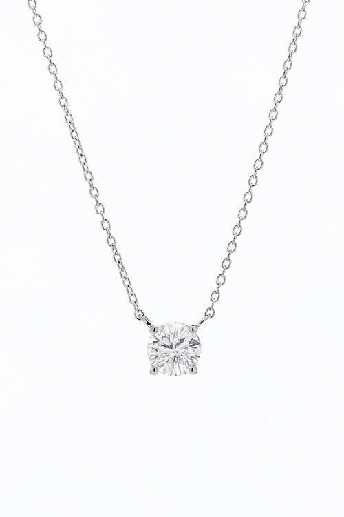 Collier Solitaire "Délicat" D1/1 - Or Blanc 375/1000