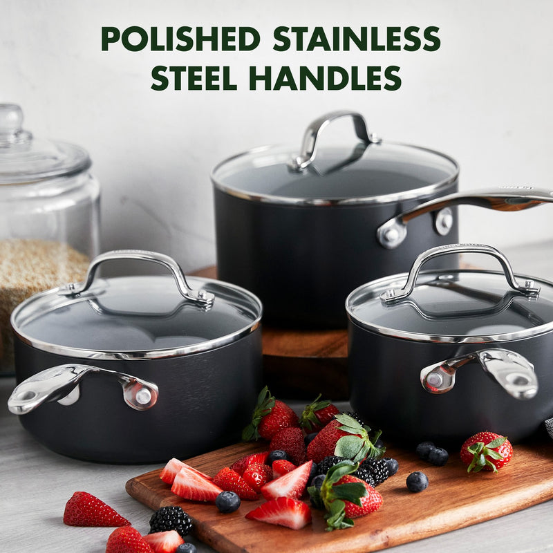 Greenpan Venice Pro Batterie De Cuisine 3 Pcs Avec Couvercles
