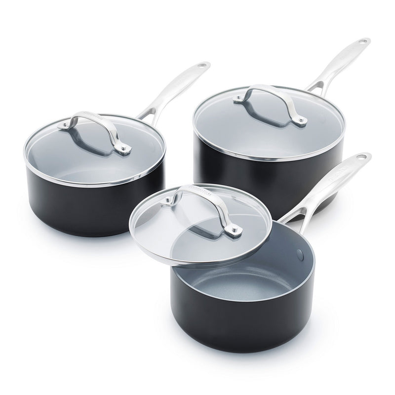 Greenpan Venice Pro Batterie De Cuisine 3 Pcs Avec Couvercles