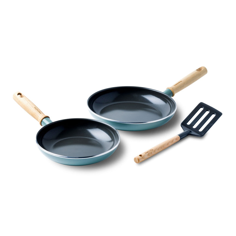 Greepan Mayflower Poêle Lot 2Pcs Et Ustensile - Turquoise