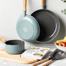Greepan Mayflower Cookware Set 3Pcs And 2 Utensils - Turquoise