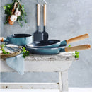 Greepan Mayflower Cookware Set 3Pcs And 2 Utensils - Turquoise