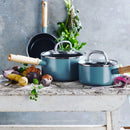 Greepan Mayflower Batterie De Cuisine 3Pcs Avec Couvercles - Turquoise