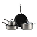 Bk Ceramique Black Batterie De Cuisine 4 Pcs Avec Couvercles Noir