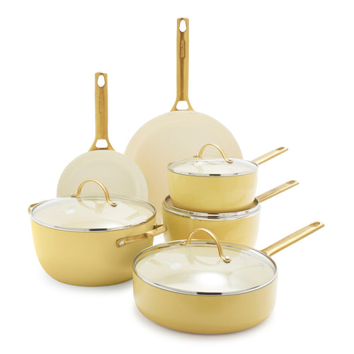 Greenpan Padova Batterie De Cuisine 6 Pcs Avec Couvercles Jaune