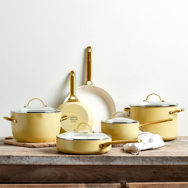 Greenpan Padova Cookware Set 6 Pcs With Lids Yellow