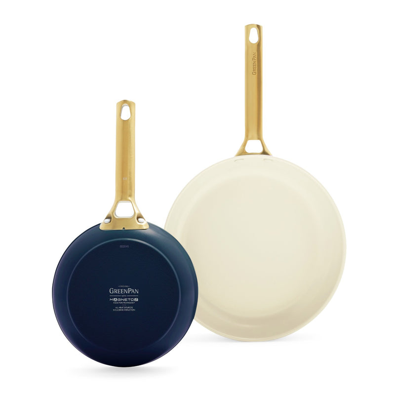 Greenpan Padova Lot De 2 Poêles 20+26Cm Bleu & Crème