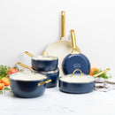 Greenpan Padova Lot De 2 Poêles 20+26Cm Bleu & Crème