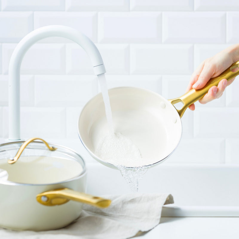 Greenpan Padova Batterie De Cuisine 6 Pcs Avec Couvercles Crème