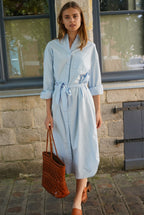 Angèle Sky Blue Shirt Dress