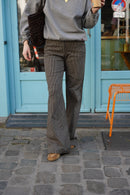 Pantalon Victor Rayure Marron