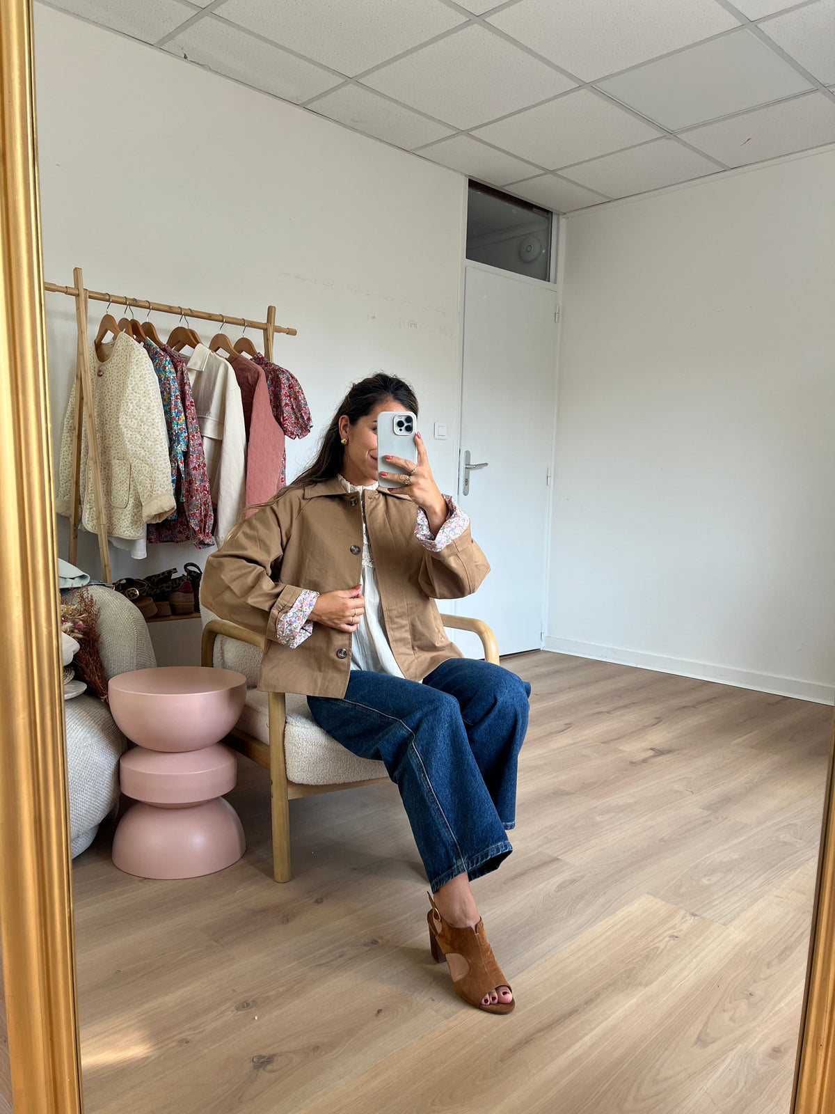 Chaqueta trench Edith de algodón Liberty camel