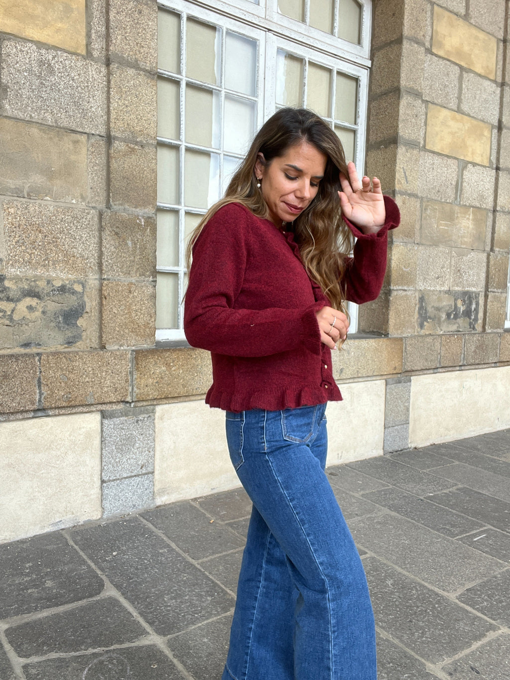 Maxine Burgundy Cardigan