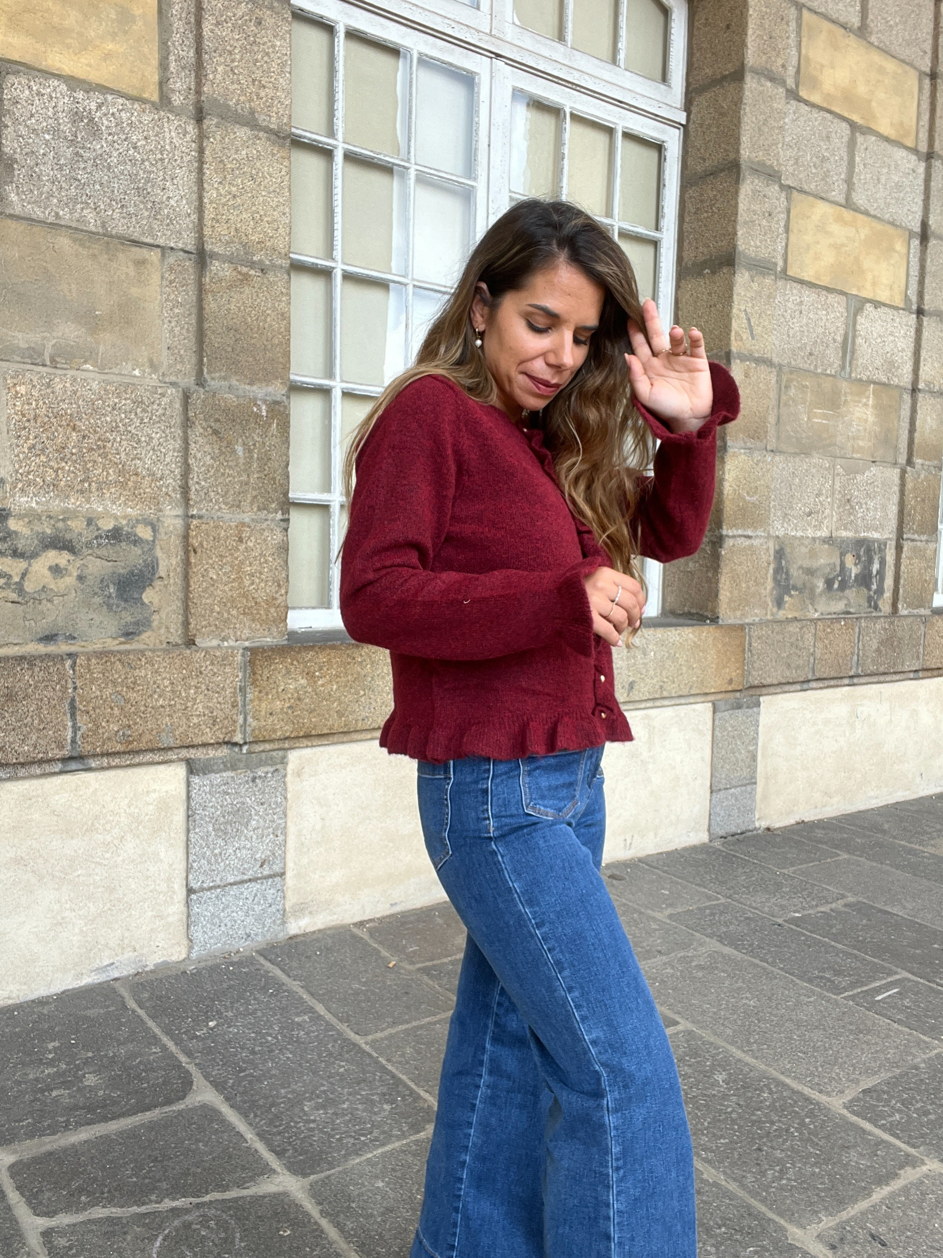 Maxine Burgundy Cardigan