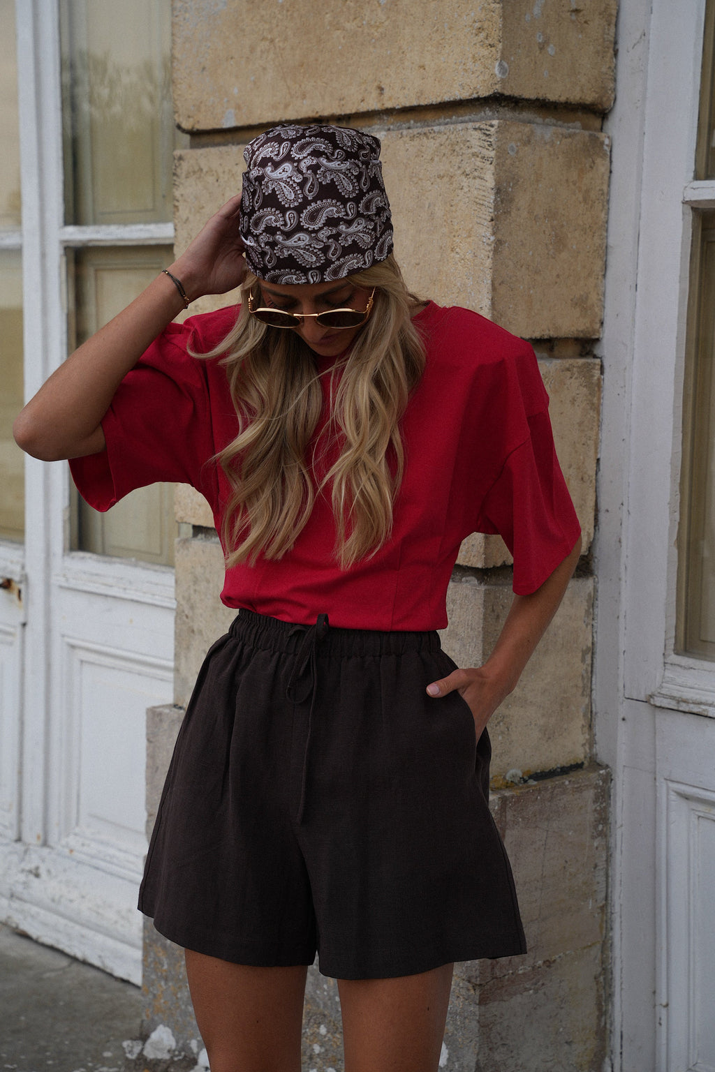 T-Shirt Sfiancata Albane - Rosso