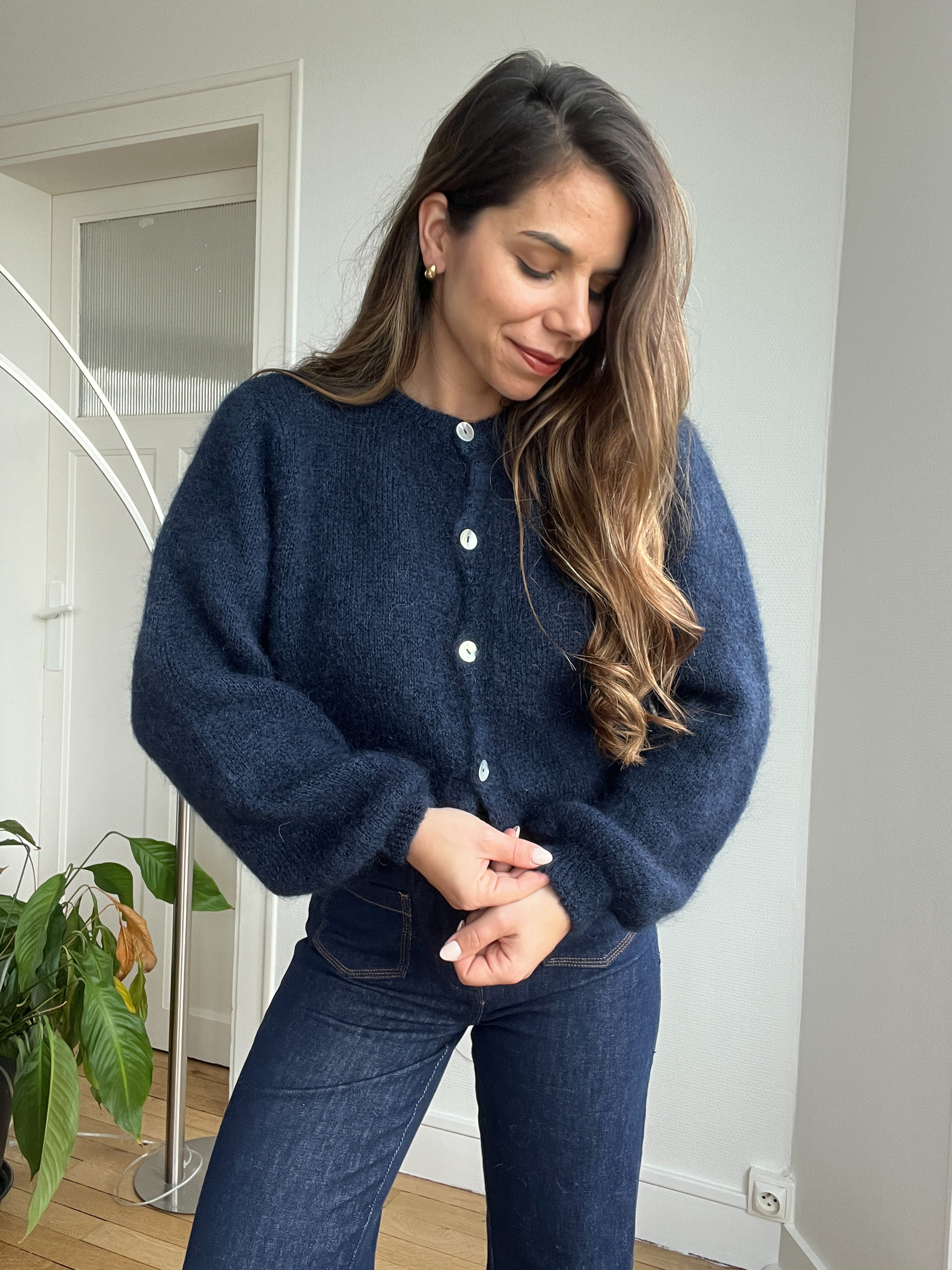 Bianca navy blue wool knit