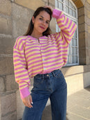 Pink And Yellow Solela Cardigan