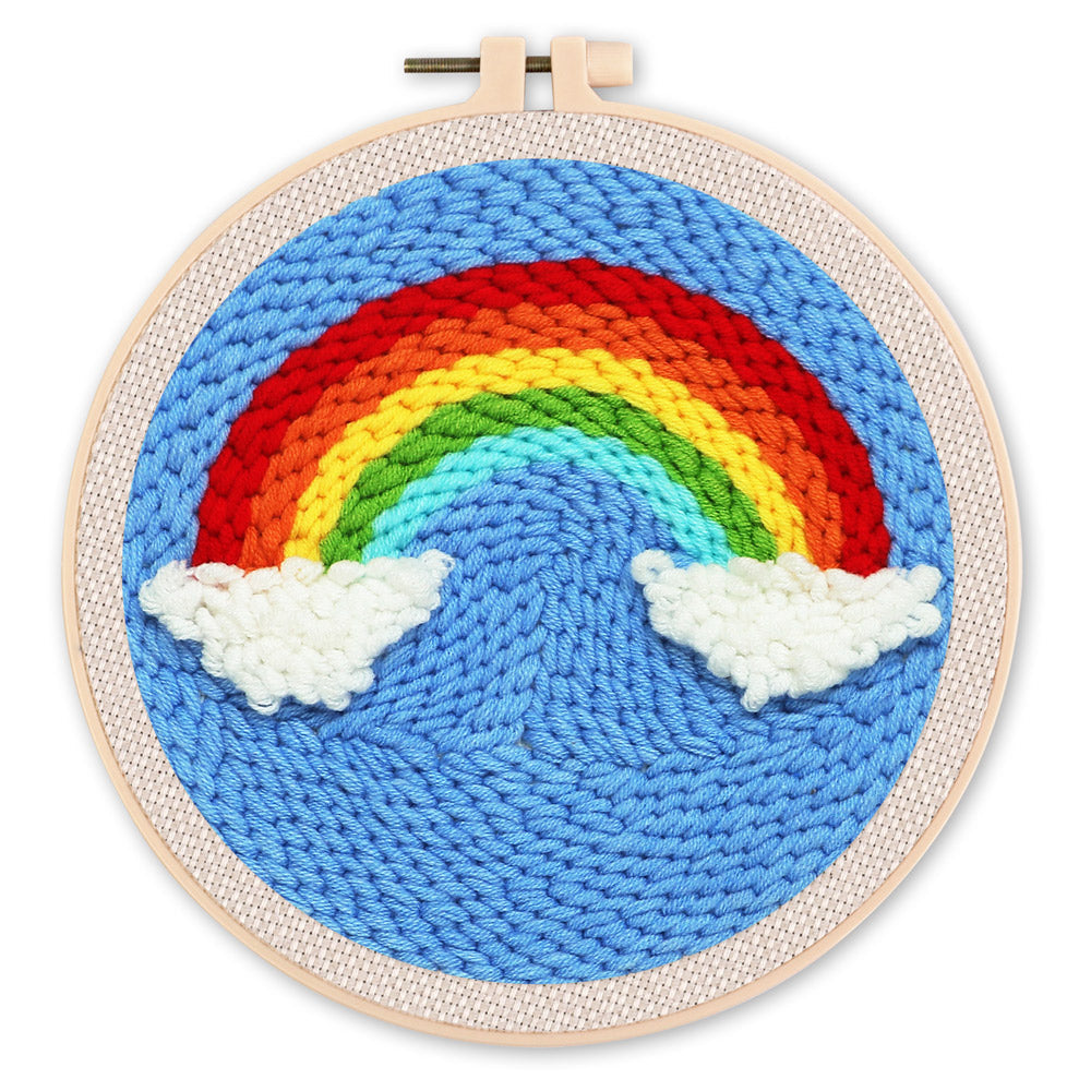 Punch Needle Arc En Ciel Et Nuages