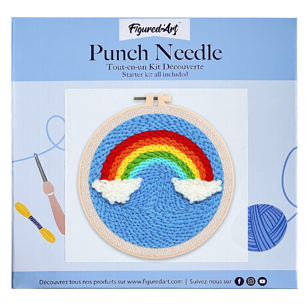 Punch Needle Arc En Ciel Et Nuages