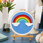 Punch Needle Arc En Ciel Et Nuages