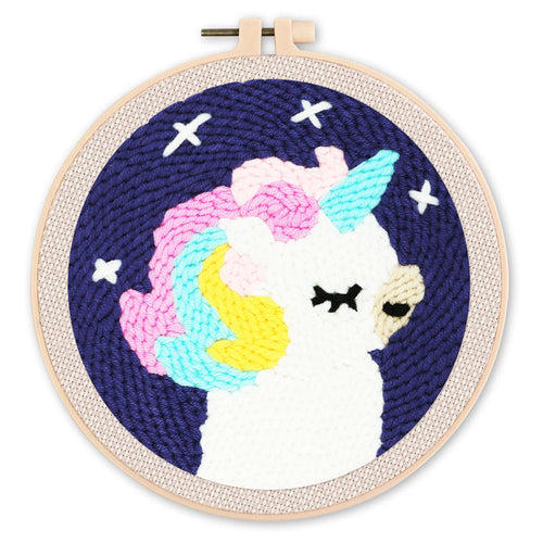 Punch Needle Licorne gracieuse