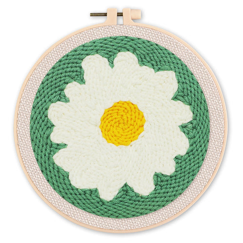 Punch Needle Marguerite blanche