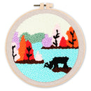 Punch Needle Renne au bord d'un Lac