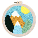 Punch Needle Montagnes enneigées et Soleil