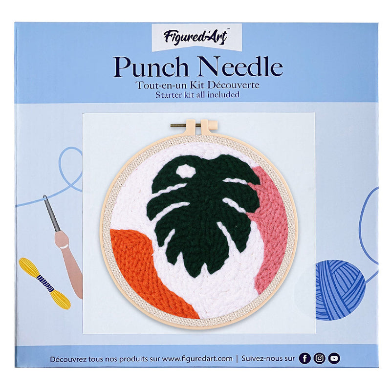 Punch Needle Grande Feuille Verte